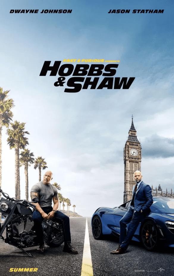 《速度与激情:特别行动》(英语:Fast & Furious Presents: Hobbs & Shaw,或简称Hobbs & Shaw)
特效动作爽片PK:《绝密飞行》滑铁卢,《霍布斯与肖》逆袭