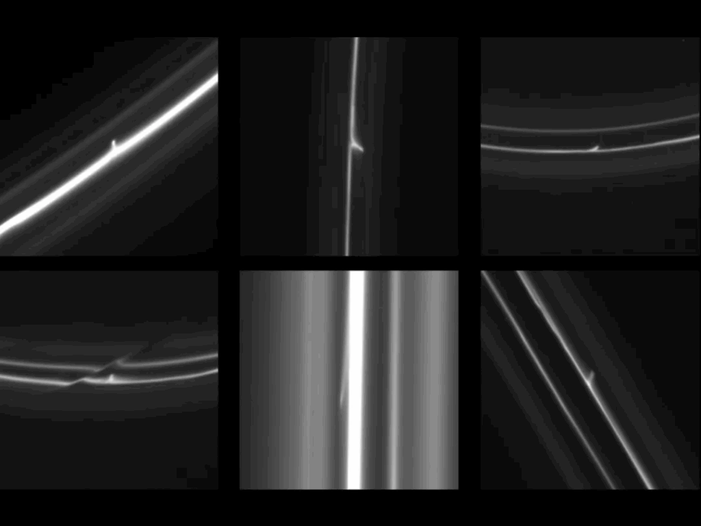 Cassini image Saturn rings glowing spot NASA